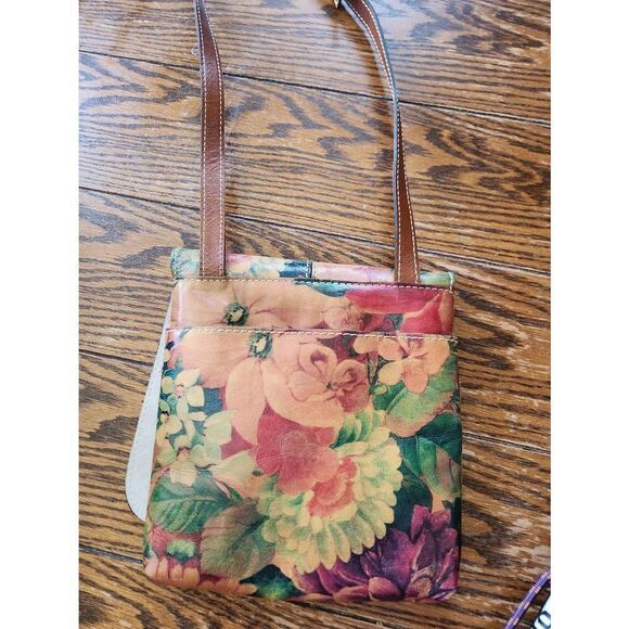 Patricia Nash GRANADA Heritage Multicolor Floral Print Leather Crossbody Bag - Picture 6 of 6